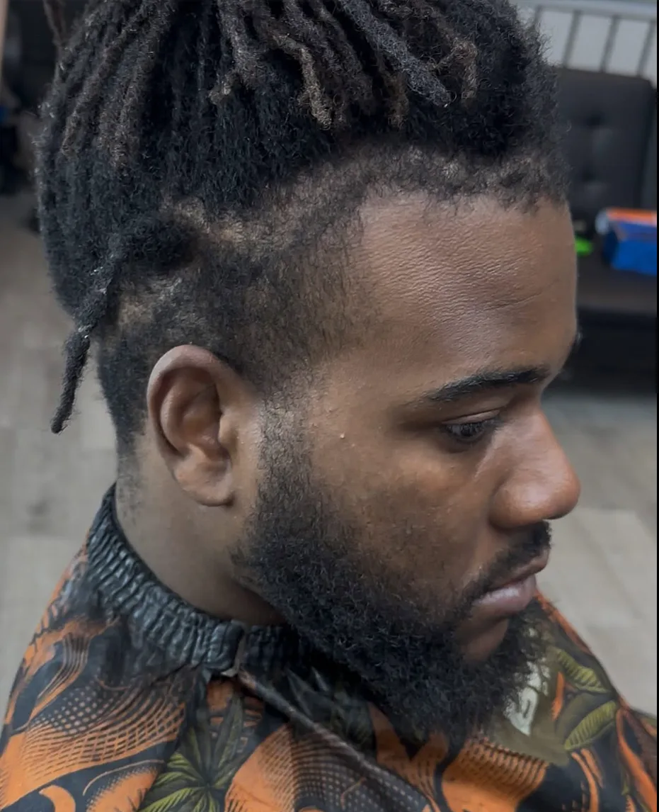 Before locs and beard detailing