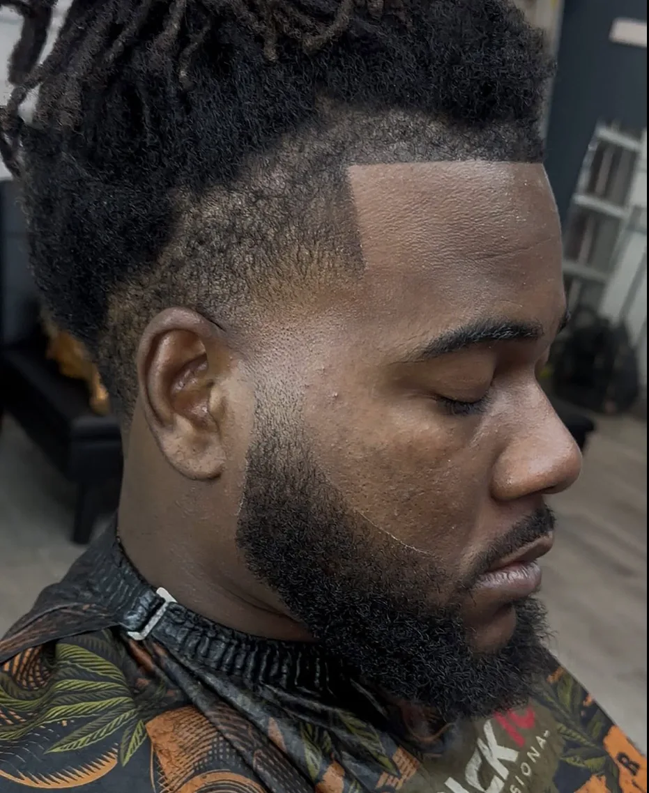 After locs and beard detailing