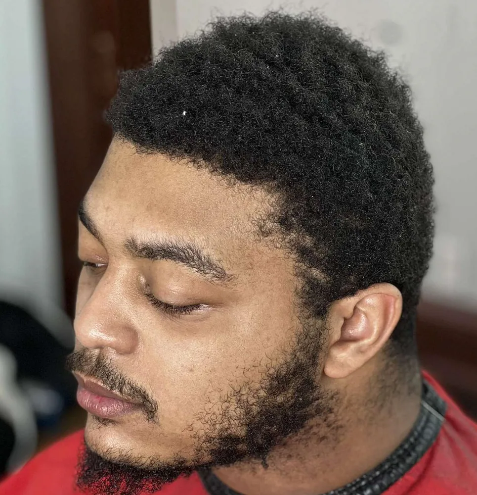 Before short haircut and beard detailing