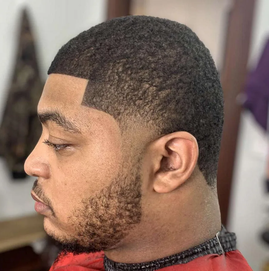 After short haircut and beard detailing