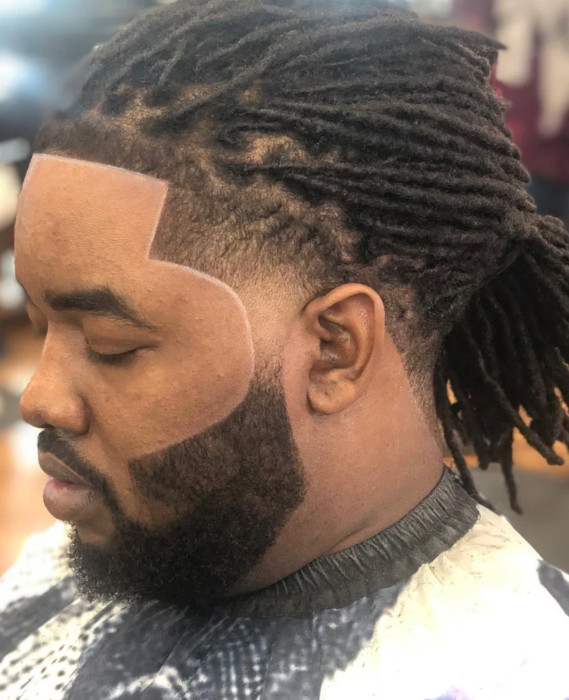 After tied locs and beard detailing from the same side